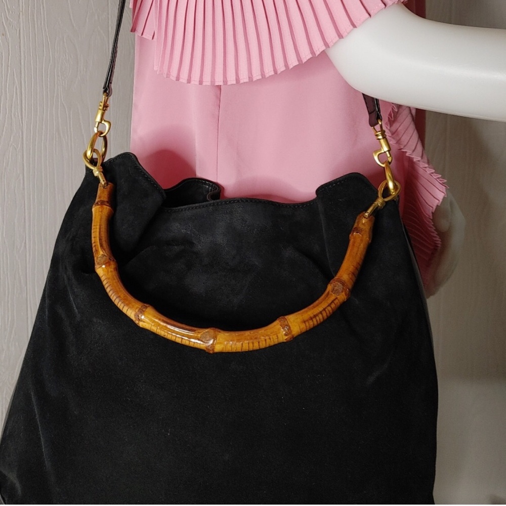 Authentic Gucci Bamboo Suede Handbag
